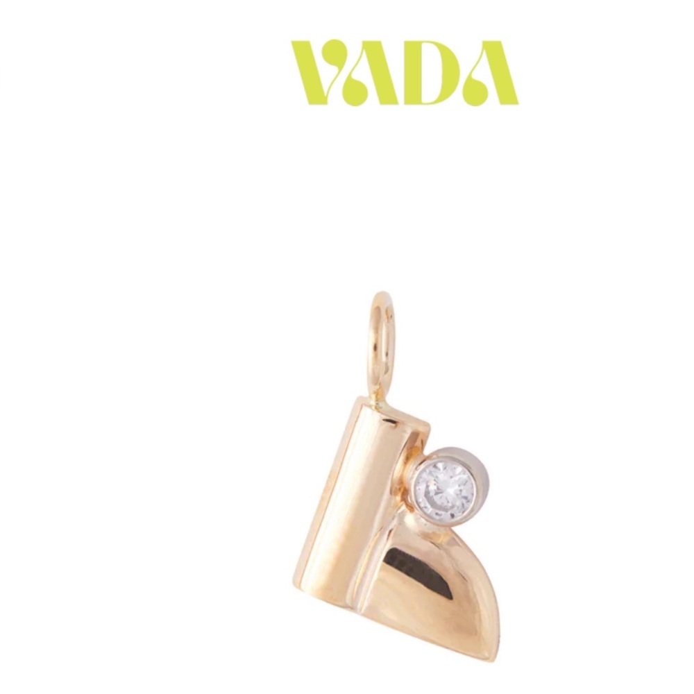 VADA Vadabet Alphabet B 14k gold & diamond pendant - no chain included